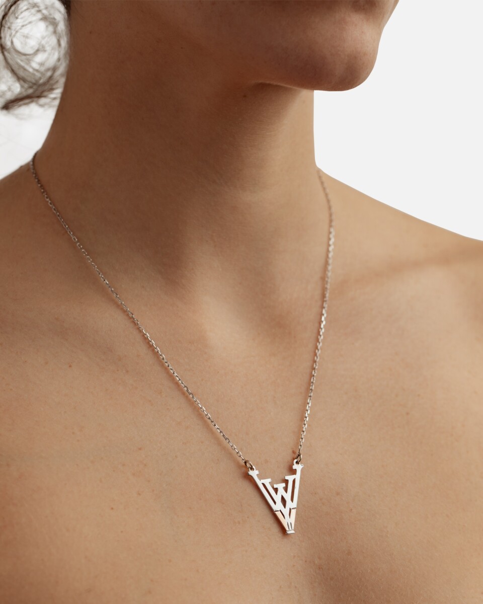 White Gold / Rose Gold Logo Pendant and Yacht Chain
